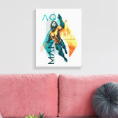 Aquaman | Modernist Aquaman Collage Canvas Afdruk (Insitu (Woonkamer))