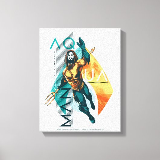 Aquaman | Modernist Aquaman Collage Canvas Afdruk (Voorkant)