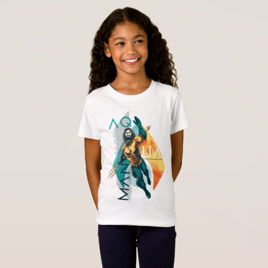 Aquaman | Modernist Aquaman Collage T-shirt (Voorkant volledig)