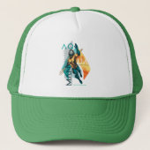 Aquaman | Modernist Aquaman Collage Trucker Pet (Voorkant)