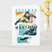 Aquaman | Modernist Grafische Aquaman & Zwarte Kaart (Gele Bloem)