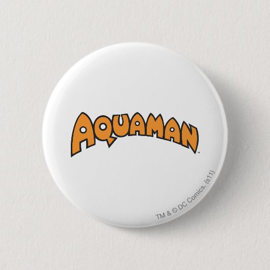 Aquaman Oranje Logo Ronde Button 5,7 Cm (Voorkant)
