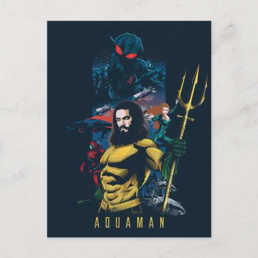 Aquaman | Orin, Mera en Black Manta Graphic Briefkaart (Voorkant)