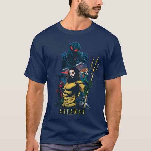 Aquaman | Orin, Mera en Black Manta Graphic T-shirt (Voorkant)