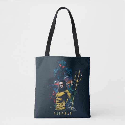 Aquaman | Orin, Mera en Black Manta Graphic Tote Bag (Voorkant)
