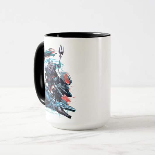 Aquaman | Orm, Zwarte Manta, Tylosaur en Ships Mok (Voorkant links)