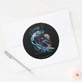 Aquaman | Orm, Zwarte Manta, Tylosaur en Ships Ronde Sticker (Envelop)