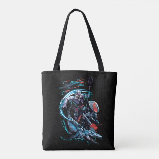 Aquaman | Orm, Zwarte Manta, Tylosaur en Ships Tote Bag (Achterkant)