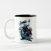 Aquaman | Orm, Zwarte Manta, Tylosaur en Ships Tweekleurige Koffiemok (Links)