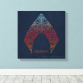 Aquaman | Paisley Aquaman Logo Canvas Afdruk (Insitu (Houten vloer))
