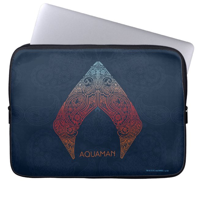 Aquaman | Paisley Aquaman Logo Laptop Sleeve (Voorkant)
