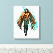 Aquaman | Prince Orin with Aquaman Logo Canvas Afdruk (Insitu (Houten vloer))