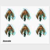 Aquaman | Prince Orin with Aquaman Logo Ronde Sticker (Vel)