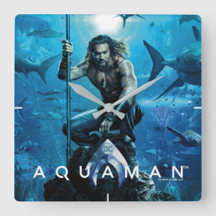 Aquaman   Prince Orin with Aquatic Animals Vierkante Klok