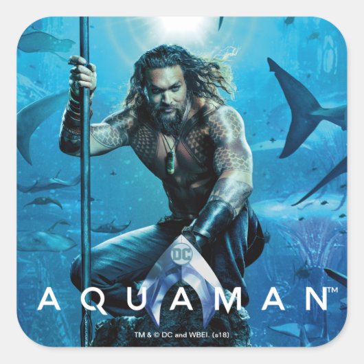 Aquaman | Prince Orin with Aquatic Animals Vierkante Sticker (Voorkant)