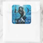Aquaman | Prince Orin with Aquatic Animals Vierkante Sticker (Tas)