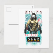 Aquaman | "Redder van de Zeeen" Modernist grafisch Briefkaart (Voorkant / Achterkant)