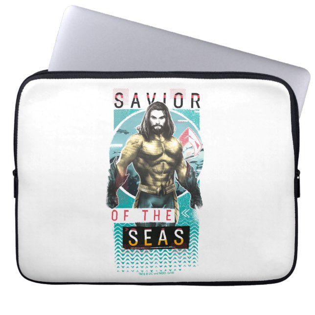 Aquaman | "Redder van de Zeeen" Modernist grafisch Laptop Sleeve (Voorkant)