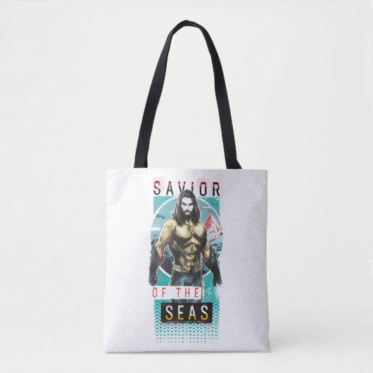 Aquaman | "Redder van de Zeeen" Modernist grafisch Tote Bag (Voorkant)