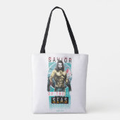 Aquaman | "Redder van de Zeeen" Modernist grafisch Tote Bag (Achterkant)