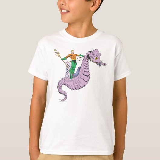 Aquaman Rides Seahorse T-shirt (Voorkant)