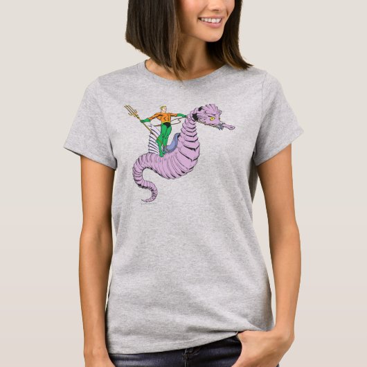 Aquaman Rides Seahorse T-shirt (Voorkant)