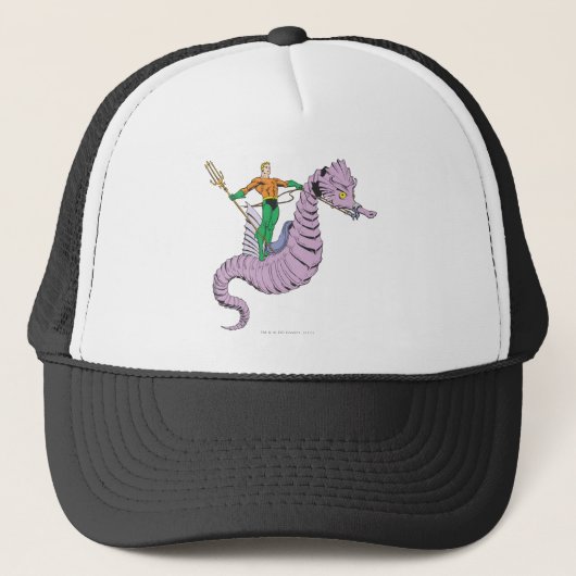 Aquaman Rides Seahorse Trucker Pet (Voorkant)