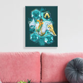 Aquaman Riding Seahorse door de koninkrijken Canvas Afdruk (Insitu (Woonkamer))