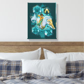 Aquaman Riding Seahorse door de koninkrijken Canvas Afdruk (Insitu (Slaapkamer))
