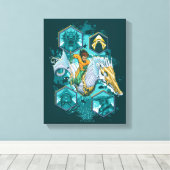 Aquaman Riding Seahorse door de koninkrijken Canvas Afdruk (Insitu (Houten vloer))
