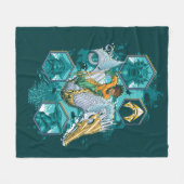 Aquaman Riding Seahorse door de koninkrijken Fleece Deken (Voorkant (Horizontaal))