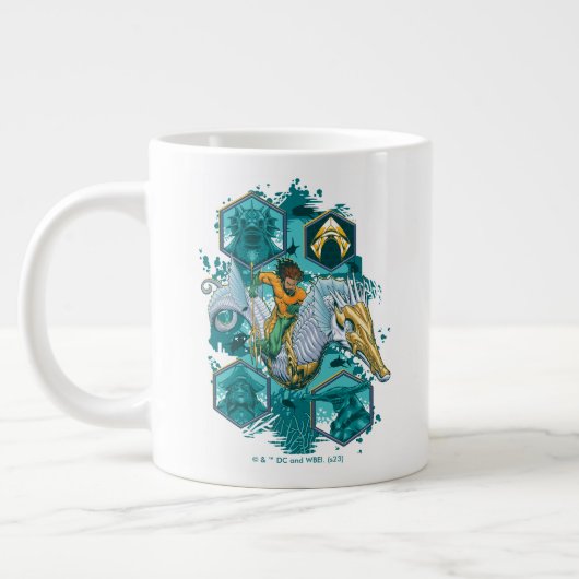 Aquaman Riding Seahorse door de koninkrijken Grote Koffiekop (Links)