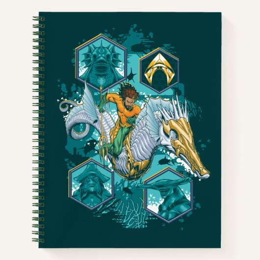 Aquaman Riding Seahorse door de koninkrijken Notitieboek (Voorkant)