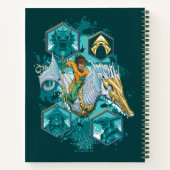Aquaman Riding Seahorse door de koninkrijken Notitieboek (Achterkant)