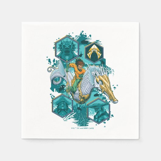 Aquaman Riding Seahorse door de koninkrijken Servet (Voorkant)