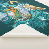 Aquaman Riding Seahorse door de koninkrijken Sherpa Deken (3/4)