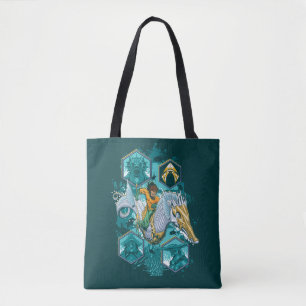 Aquaman Riding Seahorse door de koninkrijken Tote Bag
