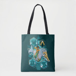 Aquaman Riding Seahorse door de koninkrijken Tote Bag