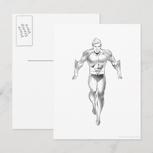 Aquaman Runs BW Briefkaart (Voorkant / Achterkant)