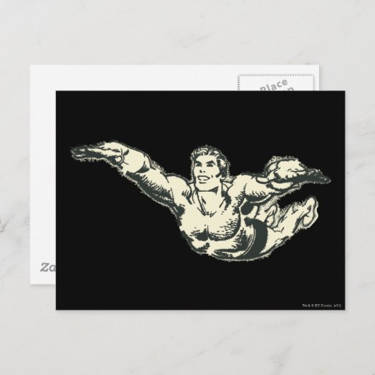 Aquaman Soars BW Briefkaart (Voorkant / Achterkant)