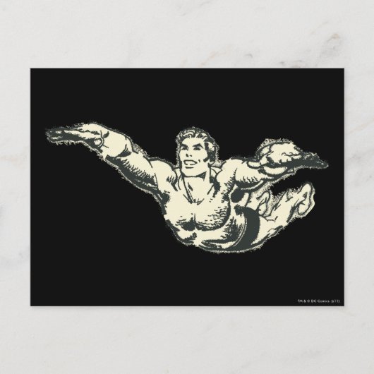 Aquaman Soars BW Briefkaart (Voorkant)