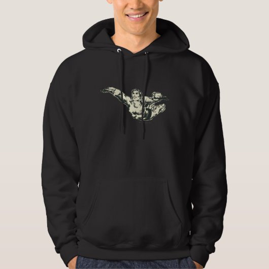 Aquaman Soars BW Hoodie (Voorkant)