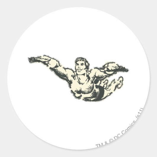 Aquaman Soars BW Ronde Sticker (Voorkant)