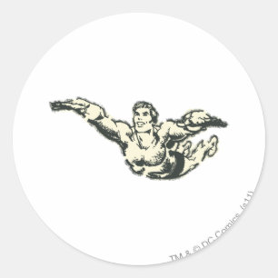 Aquaman Soars BW Ronde Sticker