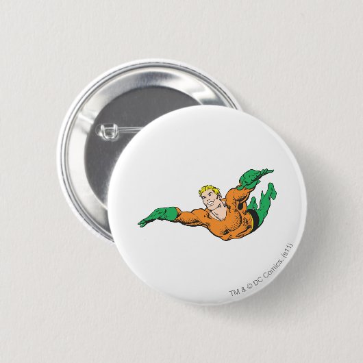 Aquaman Soars Ronde Button 5,7 Cm (Voorkant /achterkant)