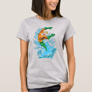 Aquaman springt in golf t-shirt