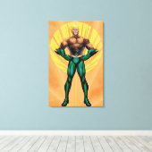 Aquaman Standing Canvas Afdruk (Insitu (Houten vloer))