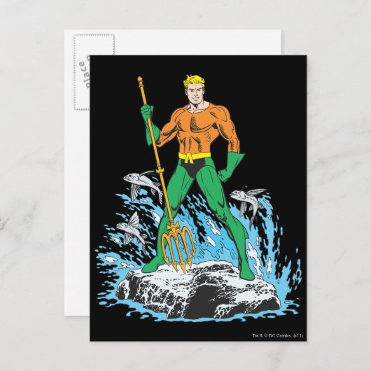 Aquaman Stands met Pitchfork Briefkaart (Voorkant / Achterkant)