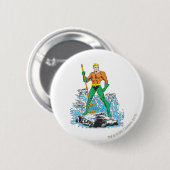 Aquaman Stands met Pitchfork Ronde Button 5,7 Cm (Voorkant /achterkant)