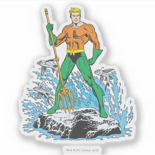 Aquaman Stands met Pitchfork Sticker (Voorkant)